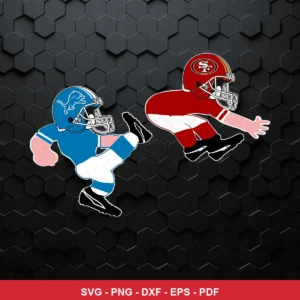 cartoon, modern vector art 49Ers rivalry design expressing mockery and dominance for Cricut and Silhouette cutting machines