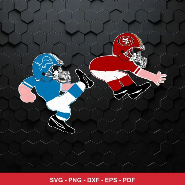 cartoon, modern vector art 49Ers rivalry design expressing mockery and dominance for Cricut and Silhouette cutting machines