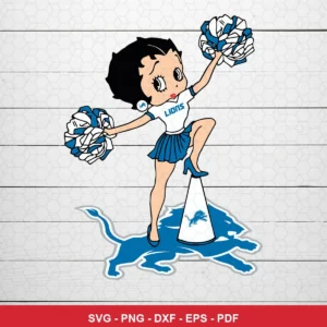 cartoon vintage style featuring Betty Boop as a cheerleader NFL classic design expressing team pride and spirit for Cricut...