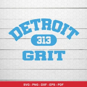 minimalist text-based with vintage collegiate typography NFL bold design expressing pride and grit featuring text 'detroit...