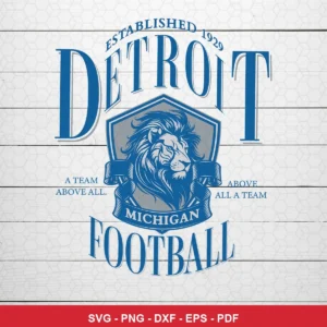 vintage, classic emblem style with a heraldic lion and traditional typography NFL classic design expressing pride and trad...