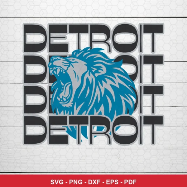 modern, minimalist graphic design with bold typography and a stylized roaring lion illustration NFL classic design express...