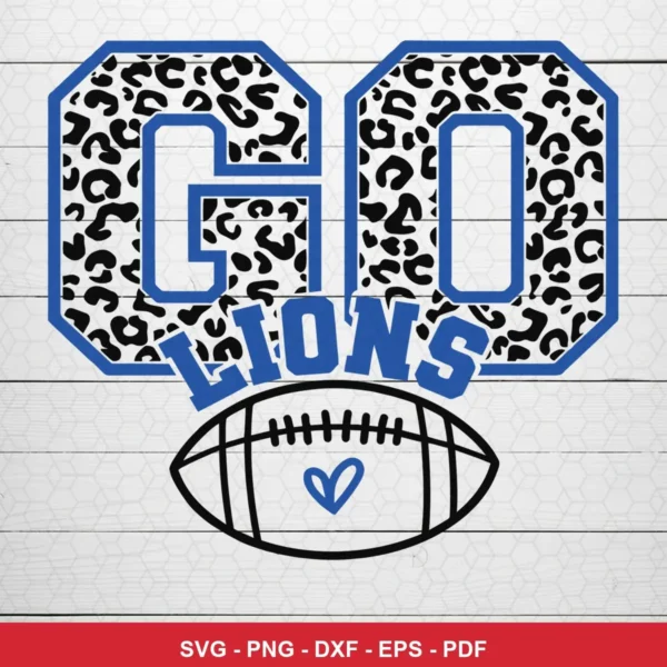 modern, bold typography with a playful leopard print pattern NFL bold design expressing team spirit and support for Cricut...