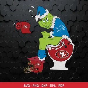cartoon style with bold outlines and vibrant colors 49Ers rivalry design expressing mockery and dominance for Cricut and S...