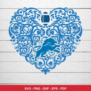 floral ornamental heart with modern minimalist elements NFL classic design expressing team pride and affection for Cricut ...