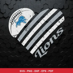 modern minimalistic with distressed texture NFL classic design expressing team pride featuring heart shape for Cricut and ...