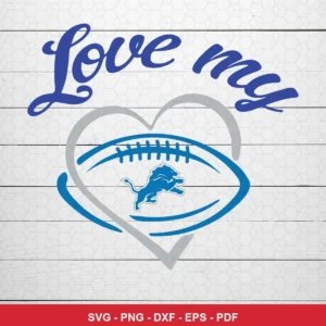 modern, clean, minimalistic NFL classic design expressing team pride and love featuring heart shape for Cricut and Silhoue...