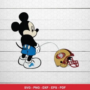 cartoon, humorous, modern digital illustration 49Ers helmet design expressing mockery for Cricut and Silhouette cutting ma...