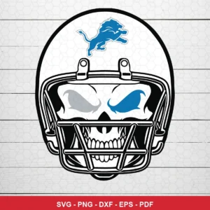 modern cartoon with bold lines and minimal color palette NFL skull design expressing intimidation and toughness for Cricut...