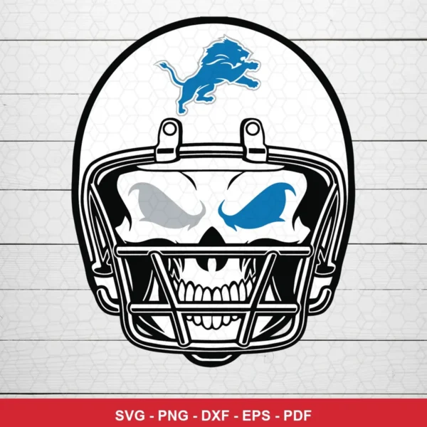 modern cartoon with bold lines and minimal color palette NFL skull design expressing intimidation and toughness for Cricut...