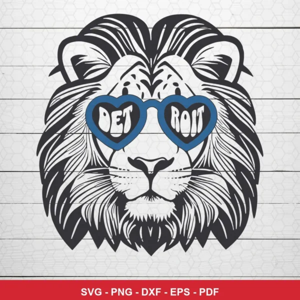 modern minimalist line art with a cartoonish touch NFL classic design expressing pride and team spirit featuring lion face...