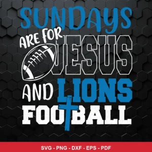 modern typography-based design with sports and religious theme NFL classic design expressing faith and team pride featurin...