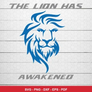 minimalist, modern, and clean with a focus on a stylized lion head graphic NFL classic design expressing pride and awakeni...