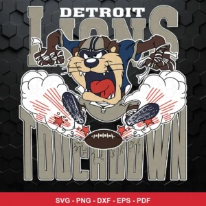 cartoon, modern sports-themed NFL cartoon design expressing celebration and excitement for Cricut and Silhouette cutting m...