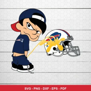 cartoon, modern, humorous Patriots helmet SVG expressing mockery for Cricut and Silhouette