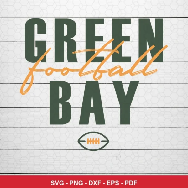 minimalist text-based with subtle football theme Packers bundle design expressing neutral/pride for Cricut and Silhouette ...