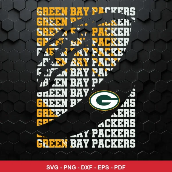 modern, geometric, and minimalist with a hexagonal pattern background Packers bundle design expressing team pride and iden...