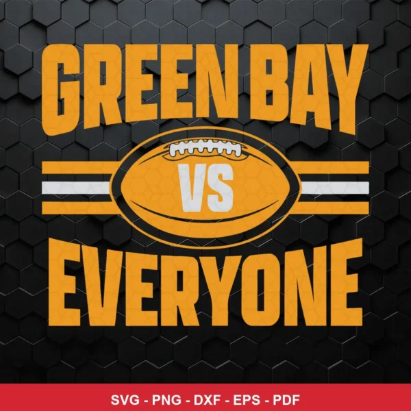 modern, bold typography with a clean sports graphic style Packers rivalry design expressing pride and defiance featuring b...