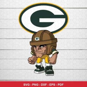 modern cartoon character with bold lines and exaggerated features Packers bundle design expressing neutral for Cricut and ...