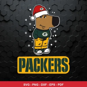 cartoon, modern, clean lines with a festive holiday theme Packers bundle design expressing team pride and festive cheer fo...