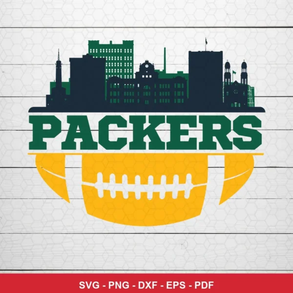 modern minimalist with a focus on city skyline and team branding Packers bundle design expressing team pride and local ide...