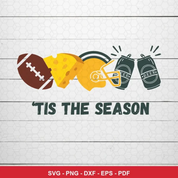 modern minimalist cartoon Packers SVG bundle expressing celebration and festivity featuring football for cutting machines