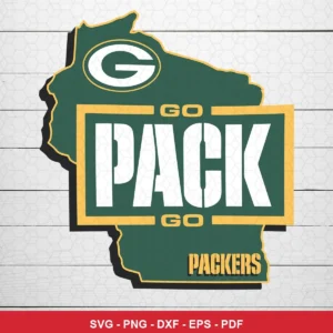 modern, clean, and bold with a sports team logo focus Packers SVG bundle for Cricut and Silhouette