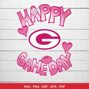 simple, floral, and cheerful cartoon style Packers SVG bundle expressing positive, celebratory for Cricut and Silhouette