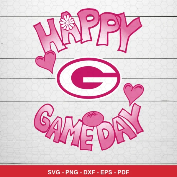 simple, floral, and cheerful cartoon style Packers SVG bundle expressing positive, celebratory for Cricut and Silhouette