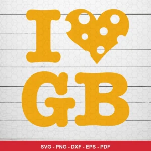 simple, modern, minimalistic with a playful cheese-themed heart shape Packers SVG bundle for Cricut and Silhouette