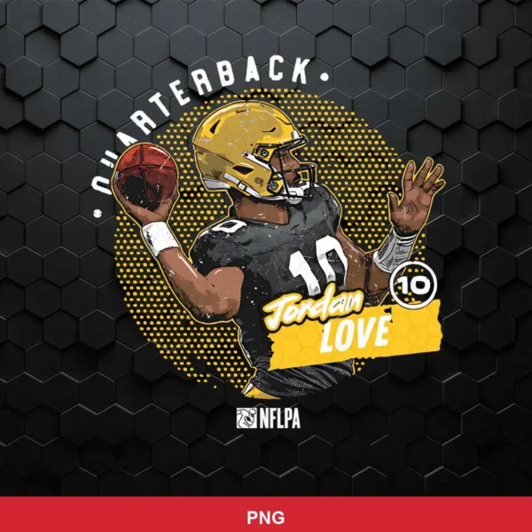 modern digital illustration with a stylized, slightly textured cartoon effect Packers player SVG for Cricut and Silhouette