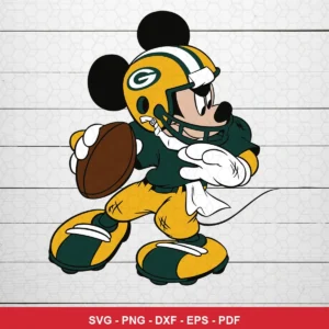 cartoon, modern sports-themed illustration Packers SVG bundle for Cricut and Silhouette