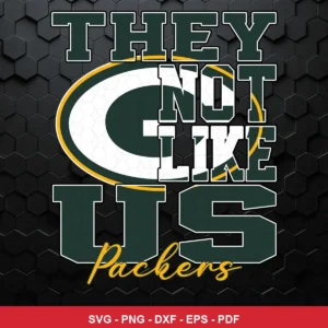 bold, modern typography-focused design with a sports team logo background Packers SVG bundle for Cricut and Silhouette