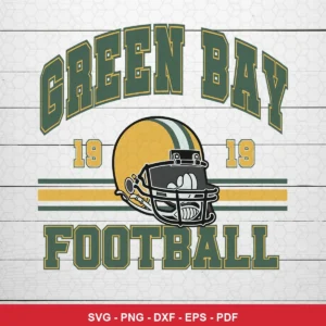 vintage, classic football helmet illustration with bold typography vintage Packers SVG for Cricut and Silhouette