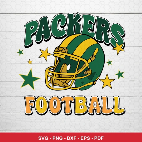 vintage cartoon style with bold outlines and classic typography vintage Packers SVG for Cricut and Silhouette