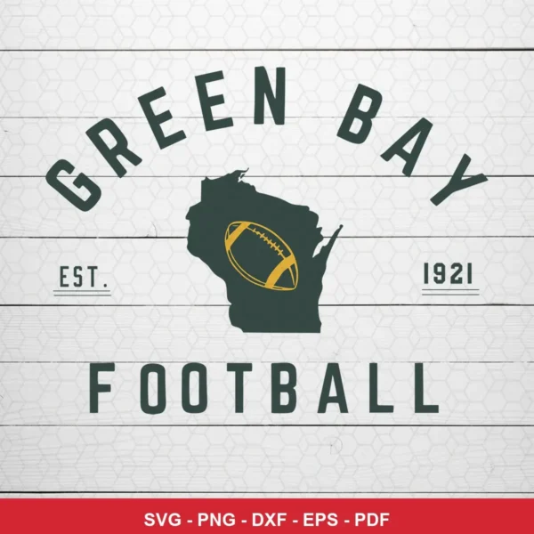 minimalist, vintage-inspired typography with simple graphic elements Packers player SVG for Cricut and Silhouette