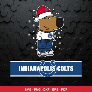 cartoon, modern, clean lines with a festive holiday theme Colts SVG for Cricut and Silhouette