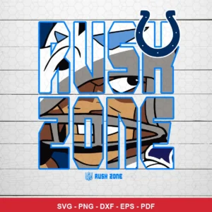 modern cartoon style with bold outlines and team-themed typography Colts logo SVG for Cricut and Silhouette