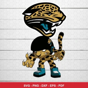 modern cartoon style with bold outlines and exaggerated features Nfl mascot SVG for Cricut and Silhouette