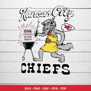cartoon vintage style with playful and bold typography Chiefs SVG for Cricut and Silhouette