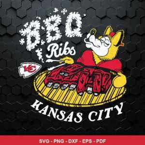 cartoon, bold, playful Chiefs SVG expressing fun, pride for Cricut and Silhouette