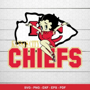 vintage cartoon style featuring Betty Boop character Chiefs SVG for Cricut and Silhouette