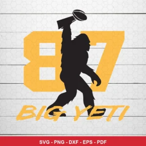 modern silhouette with bold numeric typography Chiefs player SVG expressing celebration/pride for Cricut and Silhouette