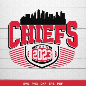 modern, clean, and bold with a focus on typography and skyline artwork Chiefs player SVG for Cricut and Silhouette