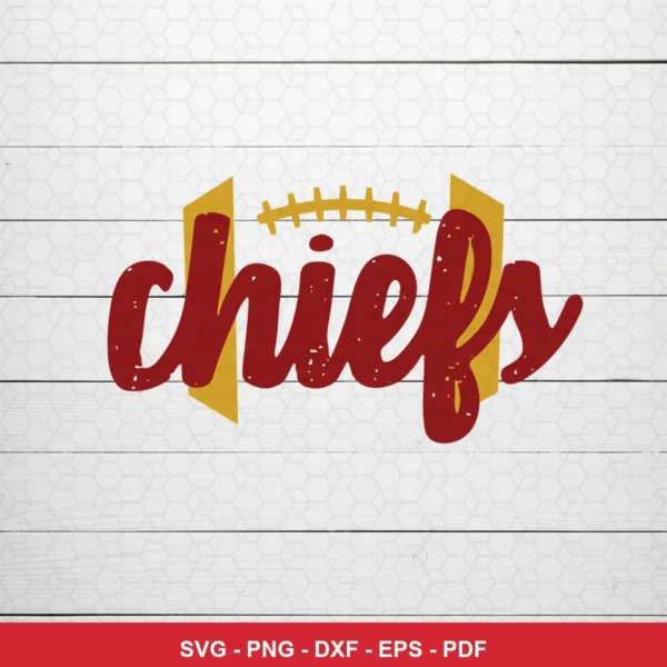 modern minimalist with vintage texture Chiefs logo SVG expressing team pride for Cricut and Silhouette