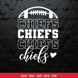 modern, minimalist typography Chiefs SVG expressing team pride and support for Cricut and Silhouette
