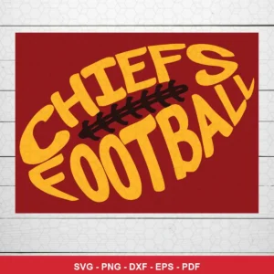 modern, bold typography with a clean and simple layout Chiefs SVG expressing team pride for Cricut and Silhouette