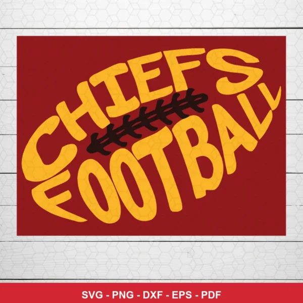 modern, bold typography with a clean and simple layout Chiefs SVG expressing team pride for Cricut and Silhouette