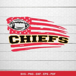 modern, minimalist with patriotic elements Chiefs SVG expressing team pride and patriotism for Cricut and Silhouette