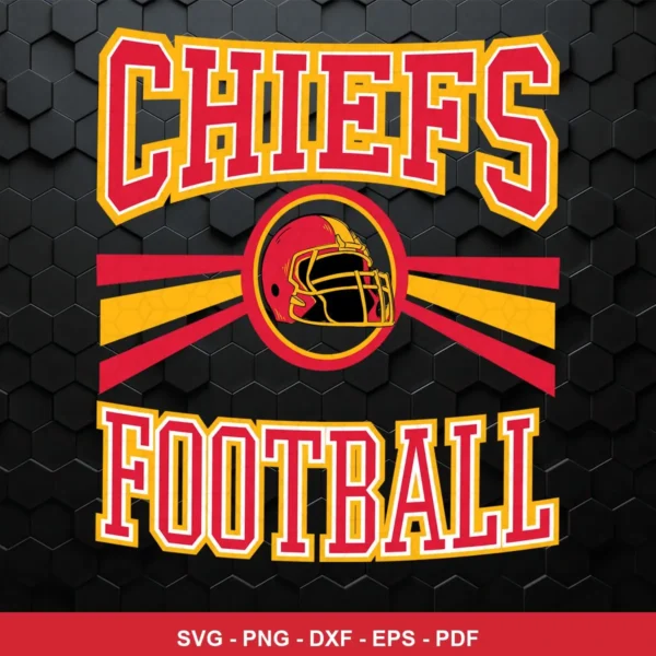 modern, clean, and bold with a focus on team branding Chiefs helmet SVG for Cricut and Silhouette
